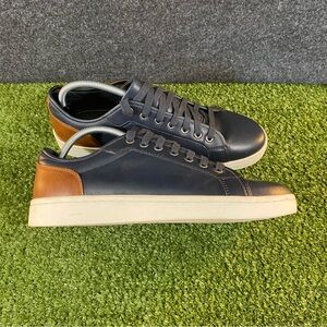 Men's Zara Faux Leather Sneakers Men's Size US 9.5 EU 43 Blue Brown Heel Lace-Up